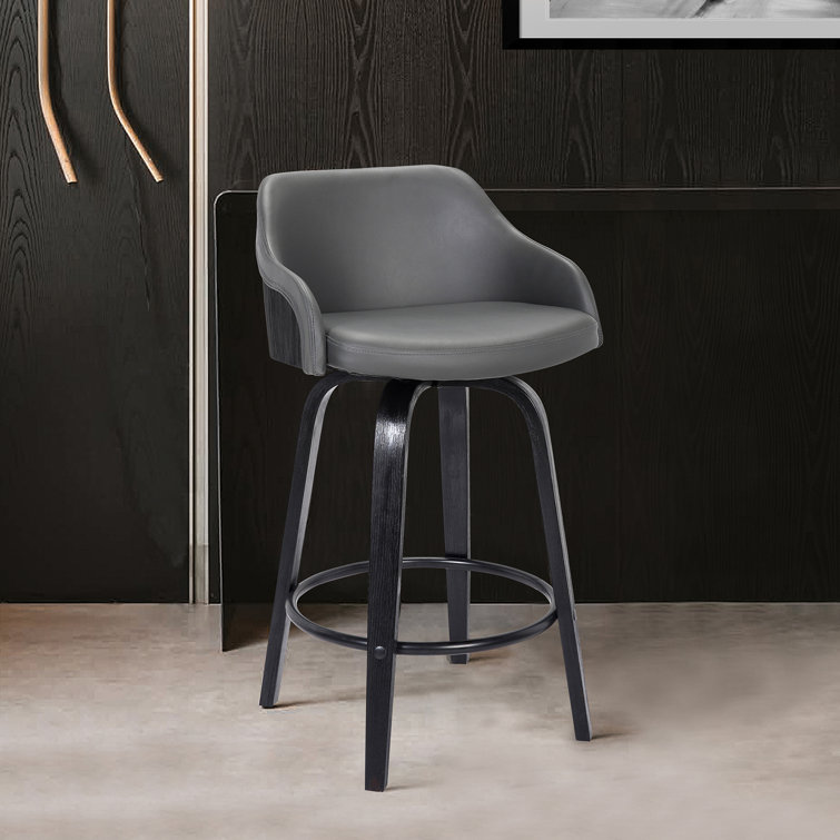 Grey leather bar online stools with arms